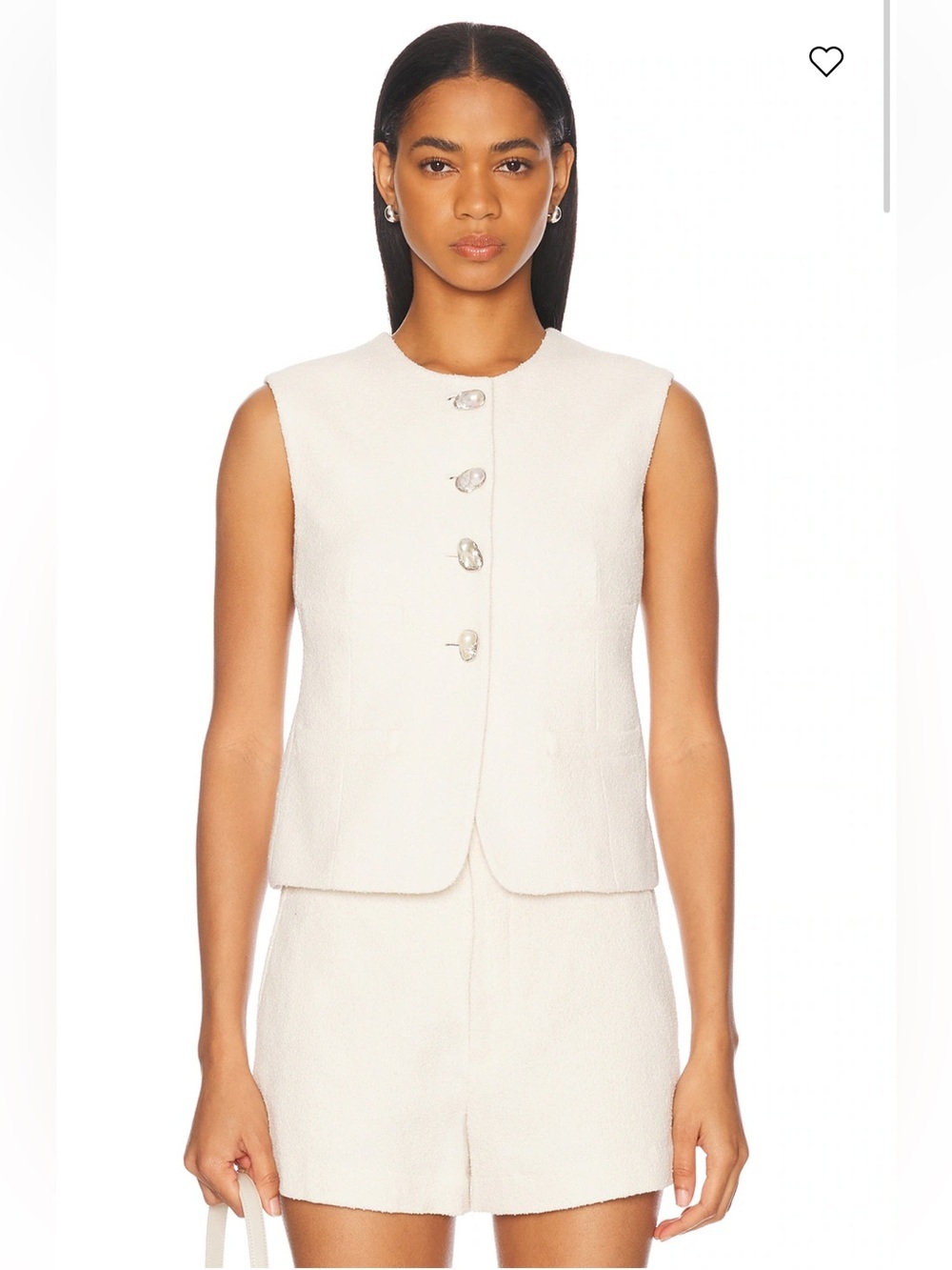 NWT A.L.C. Georgie Vest in Pearl Cream Boucle Size 0